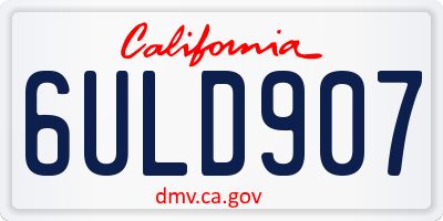 CA license plate 6ULD907