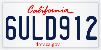 CA license plate 6ULD912