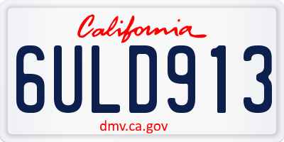 CA license plate 6ULD913