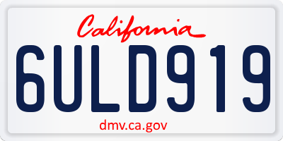 CA license plate 6ULD919