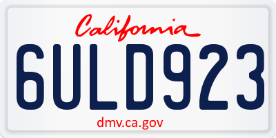 CA license plate 6ULD923