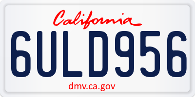 CA license plate 6ULD956