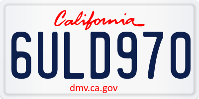 CA license plate 6ULD970