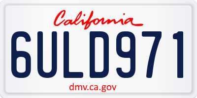 CA license plate 6ULD971