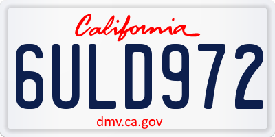 CA license plate 6ULD972