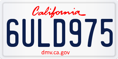 CA license plate 6ULD975
