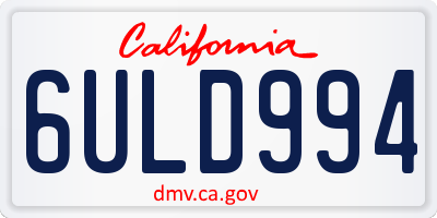CA license plate 6ULD994