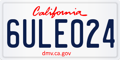 CA license plate 6ULE024