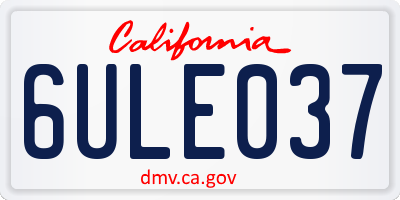 CA license plate 6ULE037