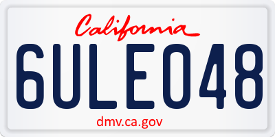 CA license plate 6ULE048