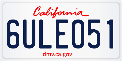 CA license plate 6ULE051