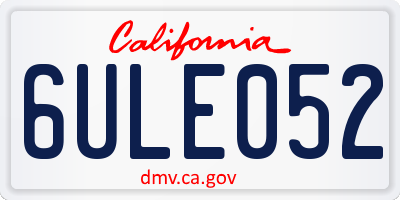 CA license plate 6ULE052