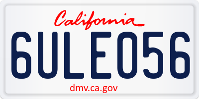 CA license plate 6ULE056