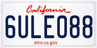 CA license plate 6ULE088