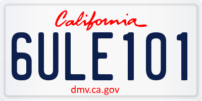 CA license plate 6ULE101