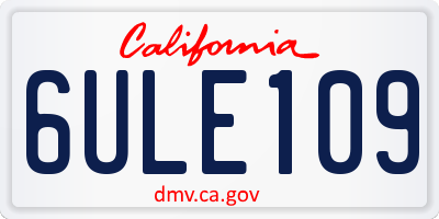 CA license plate 6ULE109