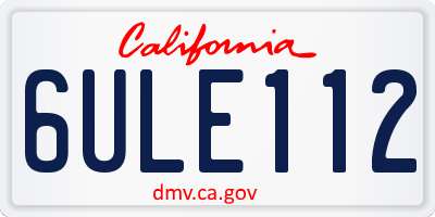 CA license plate 6ULE112