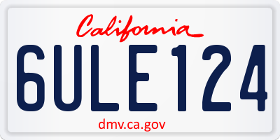 CA license plate 6ULE124