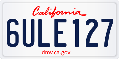 CA license plate 6ULE127