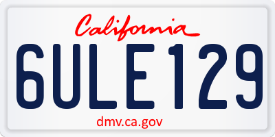 CA license plate 6ULE129