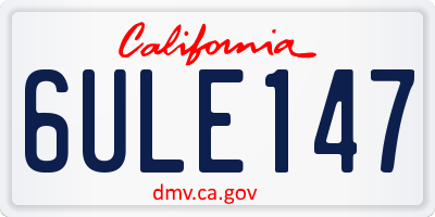 CA license plate 6ULE147