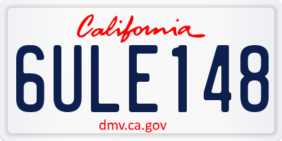CA license plate 6ULE148