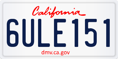 CA license plate 6ULE151