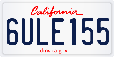 CA license plate 6ULE155