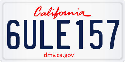 CA license plate 6ULE157