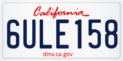 CA license plate 6ULE158