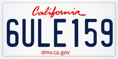 CA license plate 6ULE159