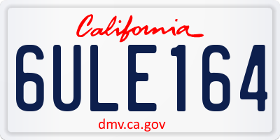 CA license plate 6ULE164