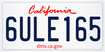 CA license plate 6ULE165