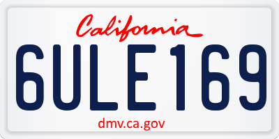 CA license plate 6ULE169