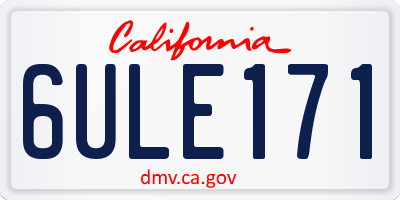 CA license plate 6ULE171
