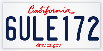 CA license plate 6ULE172