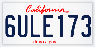 CA license plate 6ULE173