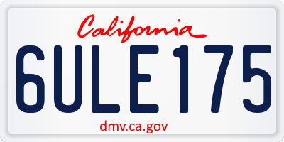 CA license plate 6ULE175