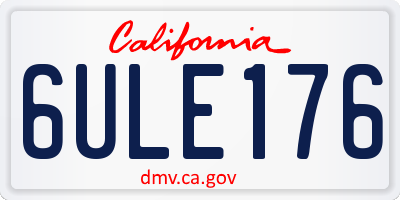 CA license plate 6ULE176