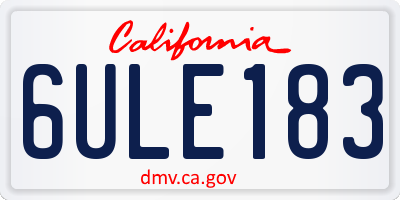 CA license plate 6ULE183