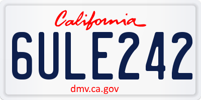 CA license plate 6ULE242