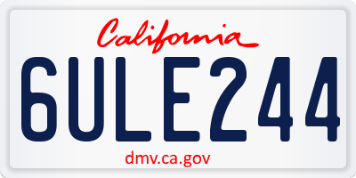 CA license plate 6ULE244