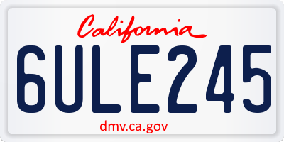 CA license plate 6ULE245
