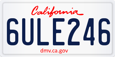 CA license plate 6ULE246