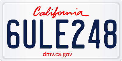 CA license plate 6ULE248