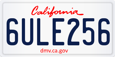 CA license plate 6ULE256