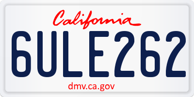CA license plate 6ULE262