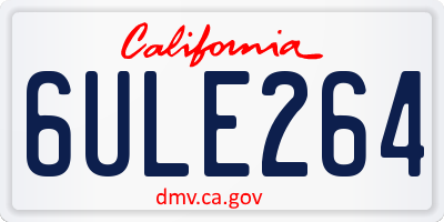 CA license plate 6ULE264