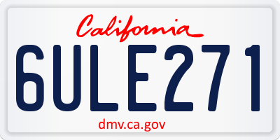 CA license plate 6ULE271