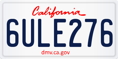 CA license plate 6ULE276